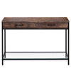 Slim Hallway Console Table Entryway Sideboard 2 Drawers With Glass Storage Shelf
