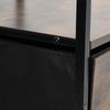 Industrial Rustic Wood Storage Cabinet with Shelves & Fabric Drawers Metal Legs
