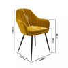 Set of 2 Mustard Velvet Tub Dining Chairs - Logan LOG042