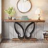 140 cm Console Table, Wooden and Metal Butterfly Entry Table, Long Narrow Table