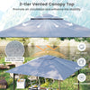 3-Piece Patio Bar Set 245 x 245 cm Double-Tier Grill Gazebo-Grey