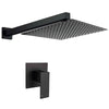 Concealed Shower Mixer Valve Tap Square Black Bathroom Shower Head Valve Set