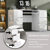 NEW White Dressing Table High Gloss Vanity Makeup Desk 6 Drawers Storage Bedroom