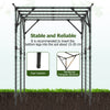PE-Coated Metal Yard Lawn Arbor Pergola Large Garden Arch Trellis-Black