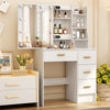 Dressing Table with Golden Handle 4 big Drawers and sliding Mirrow Makeup Desk