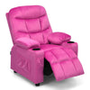 Larger Kids Recliner Chair Adjustable Velvet Fabric Lounge Sofa Recliner-Pink