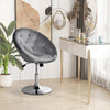 Grey Velvet Swivel Bar Stool Chair Tufted Back Height Adjustable Seat