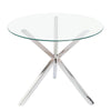 Dining Room Glass Top Table & 2/4/6 Faux Leather Chair Set High Back Padded Seat