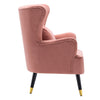 Upholstered Plush Velvet Armchair Single Sofa Oyster Wingback Chair Lounge Seat