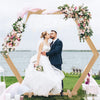 96" Wood Wedding Arch Backdrop Stand Hexagon Garden Arbor Frame Party Dec