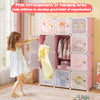 12-Cube Baby Closet Portable Kids Wardrobe-Pink