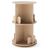 Round Spinning Corner Bookcase w/Bear Baffles Natural
