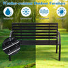 Metal Garden Bench Slatted 2 Seater Yard Patio Park Chair Seat Outdoor Furniture