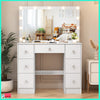 Dressing Table Vanity Set With LED Mirror Drawer Make up Desk Bedroom Furniture