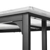 Dining Table Rectangular Marble Effects Tabletop Kitchen Table with Metal Legs