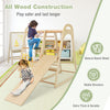 Multi-functional Kid¡¯s Climbing Toy with Climbing Rock & Removable Tent-Natural