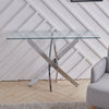 Clear Glass Top Console Table Living Room Hallway Display Side Table Chrome Legs