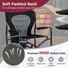 Patio Travel Rocker Camping Chair w/ Storage Pocket-Black