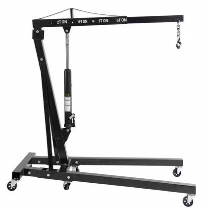 2 Ton Tonne Folding Hydraulic Engine Crane Workshop Hoist Lift Jack With Wheels