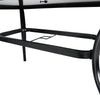 Rectangle Garden Patio Dining Table Outdoor Glass Top Bistro Table Metal Frame