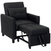 Folding Chair Bed, Sleeper Chair with Pillow, Side Pockets, Black