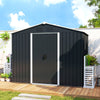 8 x 6ft Garden Storage Shed with Double Sliding Door Outdoor Grey