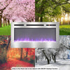 Wall Electric Fire Fireplace Sliver Glass Inset Into 12Color Flame Warmer Heater