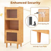 Small Corner Sideboard Storage Organizer Bamboo Cabinet-Natural