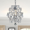 Silver Modern Pendant Chandelier Crystal Raindrop Lighting Ceiling Light Fixture