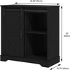 Sliding Barn Door Sideboard Storage Cabinet Coffee Bar TV Stand Farmhouse Style