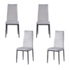 4pcs Light Grey Velvet Dining Chairs Metal Legs Padded Seat Kitchen Dining Room