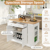 Kitchen Island Storage Cabinet Kitchen Island Table w/Drop Leaf Countertop White