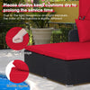 Outdoor Hand-Woven PE Wicker Daybed Patio Loveseat Sofa Set Retractable Canopy