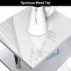 High Gloss Side Coffee Table 2 Tier Bedside End Table With LED Light Living Room