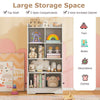 GYMAX Bookshelf Freestanding Bookcase with Doors & 2 Storage Cabinets White
