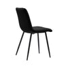 Set of 2 Velvet Black Dining Chair Metal legs Dining room Home Cafe Furniture
