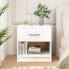 Bedroom Modern End Table Compact Nightstand w/Storage Shelf-White