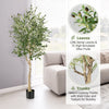 6FT Artificial Olive Tree Faux Olive Plants Potted Olive Silk Tree