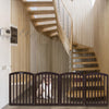 Folding 3/4 Panels Wood Pet Baby Safety Gate PlayPen Stair Doorway Secure Guard