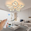 Modern Chandelier LED Lamp White Frame Ceiling Light With RGB Backlight Eaamxyyv