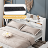 MULTIFUNCTIONAL 4FT6 DOUBLE WOODEN BED FRAME WITH DRAWERS AND HEADBOARD STORAGE