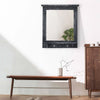 Carved Garden Mirror Wall Mounted Wooden Frame Outdoor Indoor Wood Grain Decor