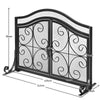 Magnetic 2 Doors Fireplace Screen Gate Large Spark Fire Guard Mesh Protector