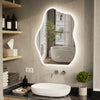 Modern Irregular LED Bathroom Mirror Washbasin Backlit Aesthetic Fogless Mirror
