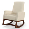 Modern Rocking Chair Upholstered Fabric Armchair Accent Glider Rocker Chair