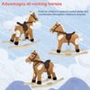 Kids Plush Rocking Horse with Softly Padded Riding Saddle Moving Mouth Sounds