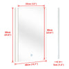 Bathroom Mirror with 3-Colors LED Lights Touch Control Wall Mounted Anti-frog