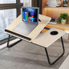 Folding Laptop Bed Tray Table Portable Lap Desk Notebook Breakfast w/ Cup Slot