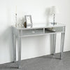 2-Drawers Glass Dressing Table Mirrored Bedroom Make-Up Console Vanity Table