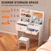 Dressing Table with Mirror Modern Make up Desk Vanity Table Set + Stool White